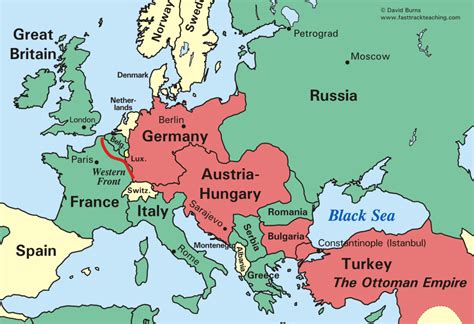 WW1 Map of Europe .